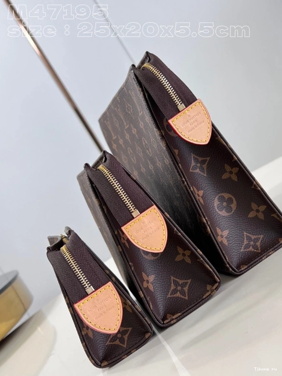 Affordable Toilet VUITTON LOUIS Trio Pouch-25*20*5.5cm 0814